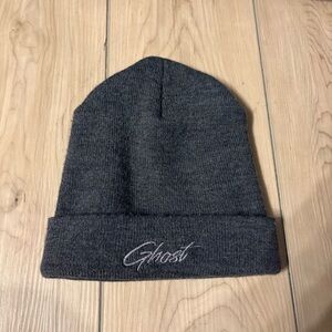 Ghost Lifestyle Dark Gray Script Logo Embroidered Beanie